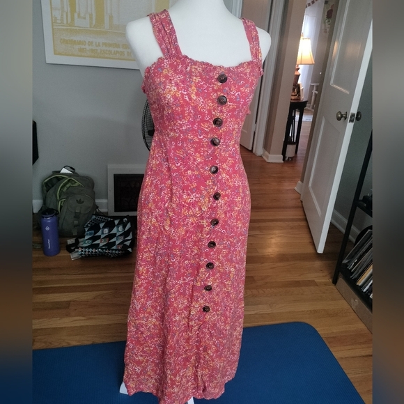 Jaipur Dresses & Skirts - Japna Vibrant Orange Button Down Midi Dress